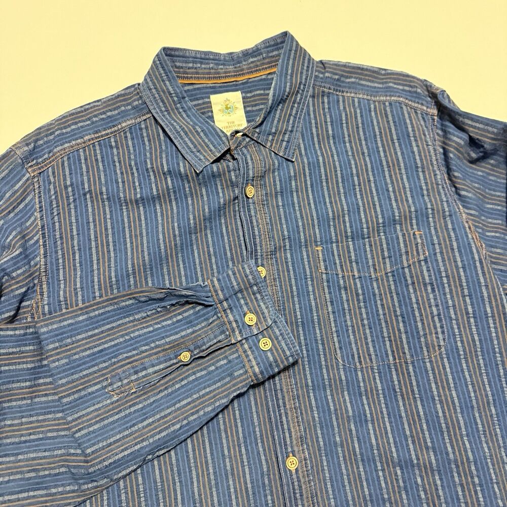 The Territory Ahead Reserve Corded Men’s XLT Tall Blue Striped Long Sleeve Shirt